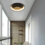 Nordic Acrylic Led Ceiling Flush Light In Black/White Wood - 12/16/19.5 Inch Wide