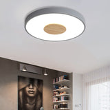 Nordic Iron Round Flush Mount Ceiling Light - 1 Head Pink/Blue/White Lighting Fixture For Bedroom