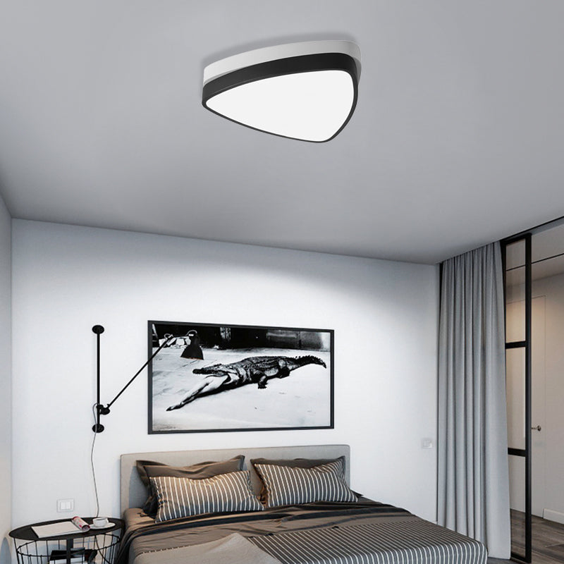 Modern Triangle Ceiling Lights In White And Black - 15/19/23 Sizes Iron Acrylic Fixture With