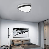 Modern Triangle Ceiling Lights In White And Black - 15/19/23 Sizes Iron Acrylic Fixture With