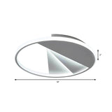Modern Round Flush Ceiling Lights In Warm/White For Bedroom - 18/21.5 White Aluminum Acrylic Mount
