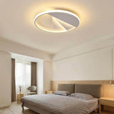Modern Round Flush Ceiling Lights In Warm/White For Bedroom - 18/21.5 White Aluminum Acrylic Mount /