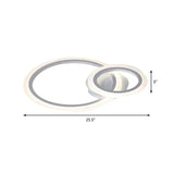 Modern Acrylic Light Ring Fixture For Bedroom Ceiling Unique White Lighting (1/2/3 Lights