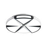 Modern White Round Ceiling Light For Kitchen Metal Flush Mount - 16/19.5 Lights With Black Accents