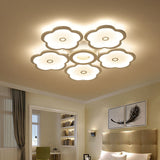 Modern Iron Acrylic Ceiling Lights - 3/6/9 Heads Unique Flower Design Indoor Lighting 6 / White