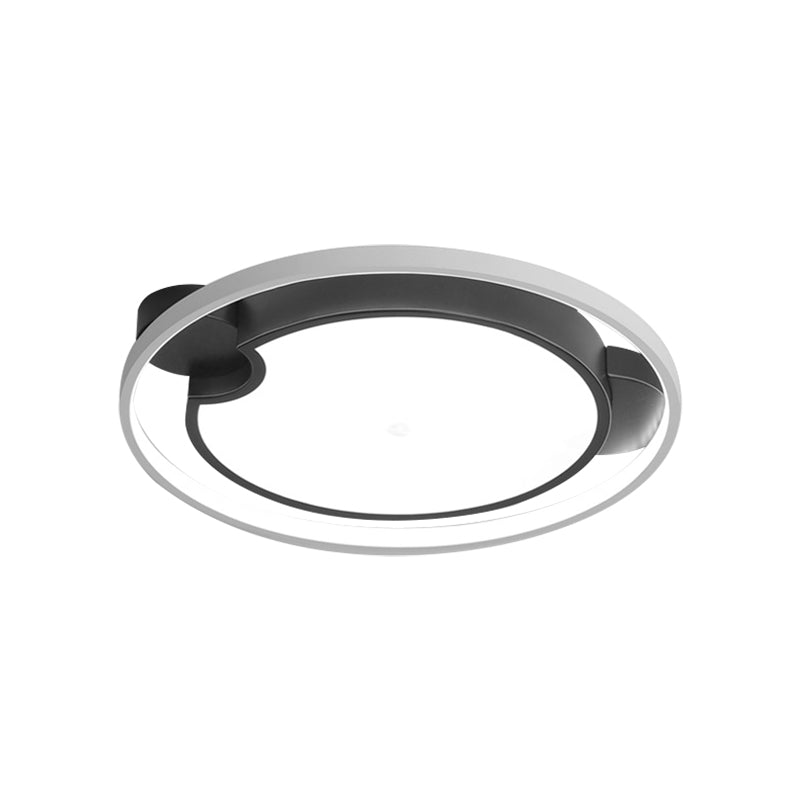 Contemporary Unique Bedroom Lighting Fixture - 16/19.5 1 Head Round/Square Ceiling Light