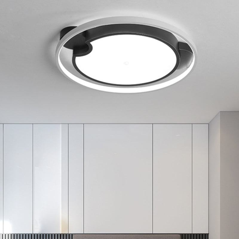 Contemporary Unique Bedroom Lighting Fixture - 16/19.5 1 Head Round/Square Ceiling Light 19.5 / Warm