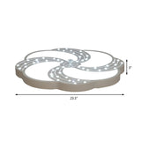 Modern White Acrylic Swirl Flushmount Lights - 18/19.5/31.5 Creative Flush Mount Light For Bedroom