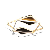 Modern Minimalist Led Ceiling Flush Light In Black/White - 16/19.5/23.5/35.5 W