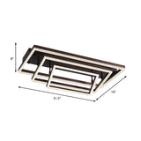 Modern Metallic Brown Semi Flush Mount Light In Warm/White/Neutral Tones