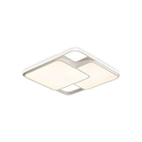 Contemporary Black/White Rectangle Flush Ceiling Light - Led Acrylic Flushmount For Cafes