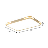 Modern Slim Acrylic Led Ceiling Light Fixture - White Hotel Grade Rectangle Flush Mount