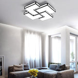 Contemporary Acrylic Led Flushmount For Adult Bedroom In White/Black