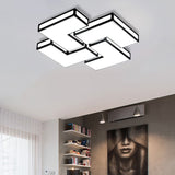 Contemporary Acrylic Led Flushmount For Adult Bedroom In White/Black Black / 25.5 Warm