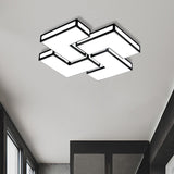 Contemporary Acrylic Led Flushmount For Adult Bedroom In White/Black Black / 31.5 White
