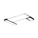 Sleek Rectangular Led Ceiling Light - Acrylic Slim Design In Black/White Ideal For Study Room