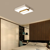 Modern White Flush Mount Led Ceiling Lamp For Warm/White Lighting In Living Room / 19.5