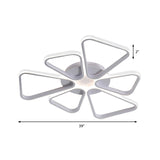 Floral Shape Acrylic Led Ceiling Light In Simple Brown/White For Child Room - Warm/White Lighting