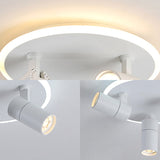 Rotatable Metal 4-Head Flush Mount Light With Warm/White Lighting - Ideal For Hallway And Office