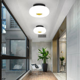 Contemporary White Circular Semi Flush Ceiling Light With 1/3/5 Heads - Acrylic Lamp For Living Room