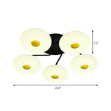 Contemporary White Circular Semi Flush Ceiling Light With 1/3/5 Heads - Acrylic Lamp For Living Room