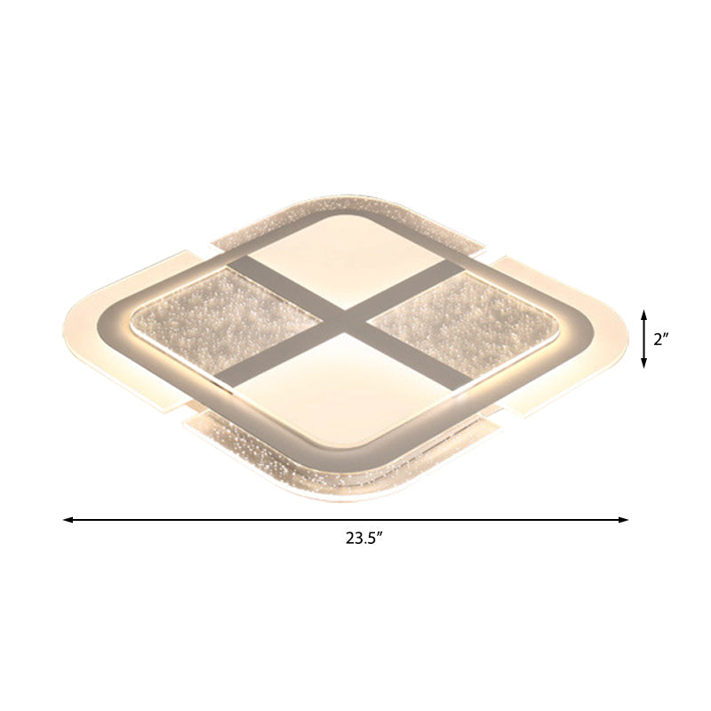 Square Led Ceiling Light With Mosaic Acrylic Design In Warm/White 16-23.5 Widths