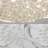 Modern Metallic Led Windmill Ceiling Lamp - White With Crystal Ball 3/5/6 Flush Lighting