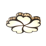 Modern Metal Clover Flush Mount Light With Clear K9 Crystal Led – Black/White