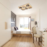 Modern Black & White Cube Led Flushmount Ceiling Light In 27.5/41 Sizes