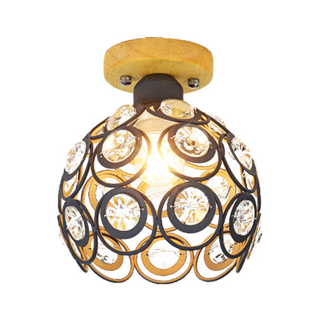 Global Metal Lampshade Nordic Flush Mount Lighting In Pink/Green/Gray For Foyer