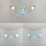 Conical Ceiling Chandelier With Stained Glass Foyer Pendant Light: Elegant 3-Light Design In