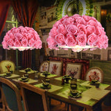 Pink Metal Led Pendant Light For Restaurant With Down Lighting And Industrial Dome Design