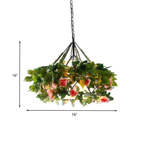 Vintage Black Metal Diamond Pendant Led Light - Perfect For Restaurants Available In 3 Sizes!