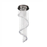5-Light Black Led Ceiling Pendant With Clear Crystal Spiral Cluster For Contemporary Living Room