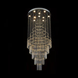 Modern Crystal Drop Lamp With Led 10 Bulbs - Orbs And Rods Design For Living Room Ceiling Light