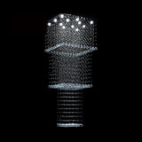 Modern Crystal Square 13-Head Led Pendant Light Fixture - Silver