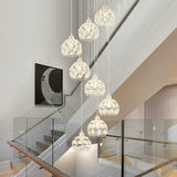 Modern Crystal Dome Chandelier White/Black 8-Bulb Ceiling Light For Living Room White