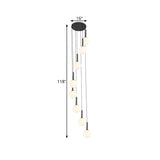 Spiral Multi Light Pendant With Lattice Glass - White/Clear Modern Design 8/9 Heads Black Hanging