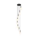 Spiral Multi Light Pendant With Lattice Glass - White/Clear Modern Design 8/9 Heads Black Hanging