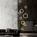 Simple White Acrylic Cluster Pendant Light - 10 Heads Living Room Ceiling Lamp Round/Linear Canopy