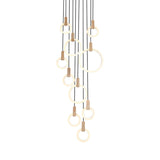 Simple White Acrylic Cluster Pendant Light - 10 Heads Living Room Ceiling Lamp Round/Linear Canopy