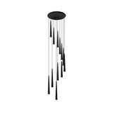 Contemporary Acrylic Black Hanging Lamp: 9/12/18 Lights Multi Light Pendant With Spiral Design For