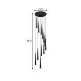 Contemporary Acrylic Black Hanging Lamp: 9/12/18 Lights Multi Light Pendant With Spiral Design For