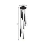 Contemporary Acrylic Black Hanging Lamp: 9/12/18 Lights Multi Light Pendant With Spiral Design For