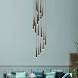 Contemporary Acrylic Black Hanging Lamp: 9/12/18 Lights Multi Light Pendant With Spiral Design For