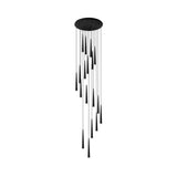 Contemporary Acrylic Black Hanging Lamp: 9/12/18 Lights Multi Light Pendant With Spiral Design For