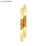 4-Bulb Bedroom Wall Sconce In Asia Beige With Cylinder Resin Shade