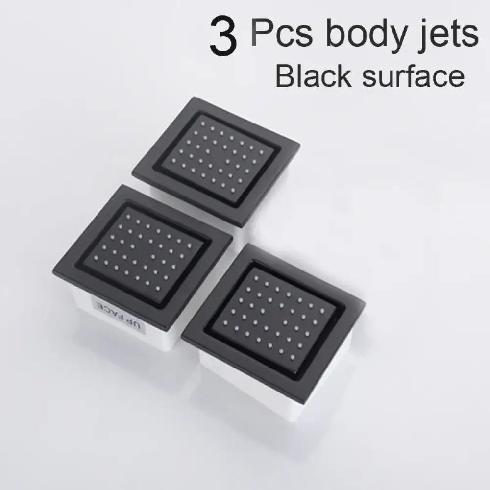 4 Inch Shower Body Nozzle Side Spray Massage Large Body Jet Bathroom Accessories 3 pcs black surface shower Faucet