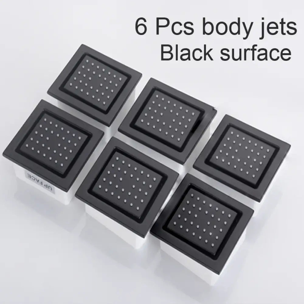 4 Inch Shower Body Nozzle Side Spray Massage Large Body Jet Bathroom Accessories 6 pcs black surface shower Faucet