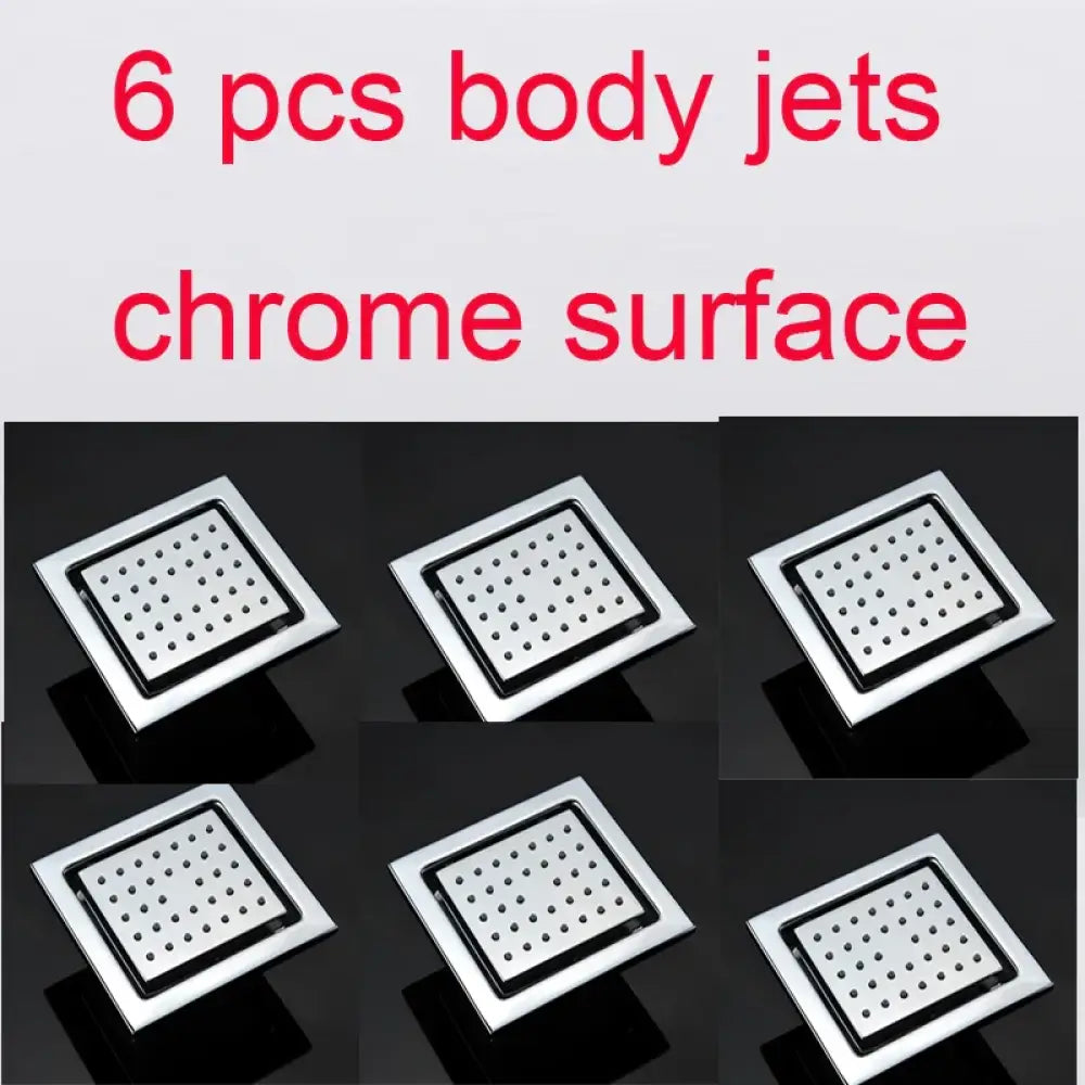 4 Inch Shower Body Nozzle Side Spray Massage Large Body Jet Bathroom Accessories 6 pcs chrome surface shower Faucet